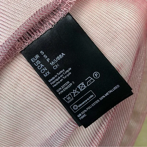 H&M Divided Relaxed Iridescent Pink Sheer Short Sleeve Top/Shirt size S/M - Picture 5 of 5